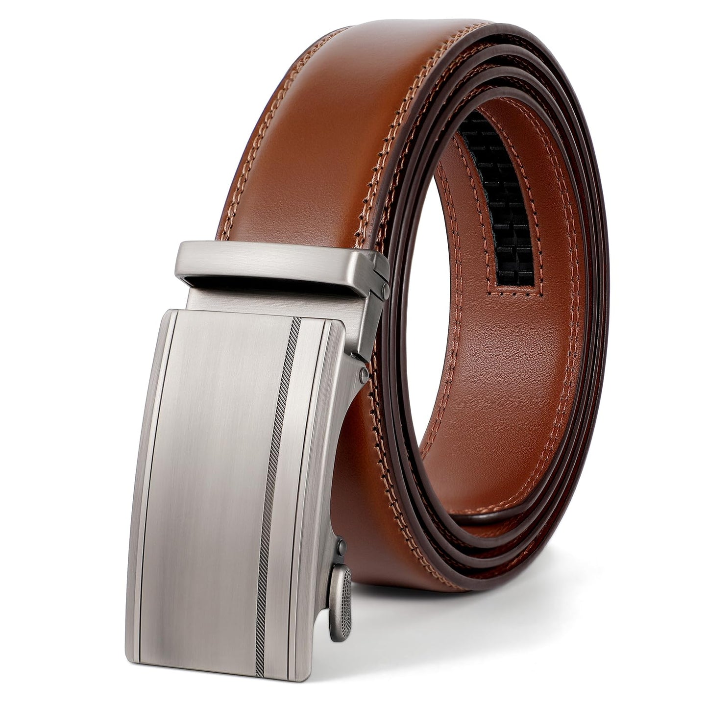 HOTSANSTHS Men's Belts Leather Ratchet Dress Belts for Men with Adjustable Slide Buckle in Gift Box