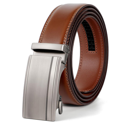 HOTSANSTHS Men's Belts Leather Ratchet Dress Belts for Men with Adjustable Slide Buckle in Gift Box