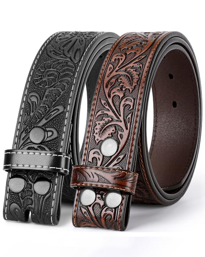 HOTBELTROAD Western Leather Belt Strap for Men Women Cowboy Cowgirl Leather Mens Belts for Jeans Birthday Christmas Belt Gifts