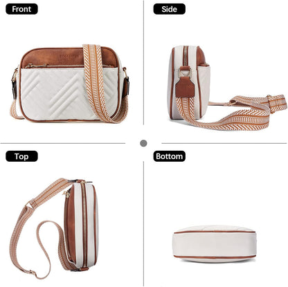 HOTBOSTANTEN Quilted Crossbody Bags for Women ＆ Small Wallet for Women Leather RFID Blocking Card Holder