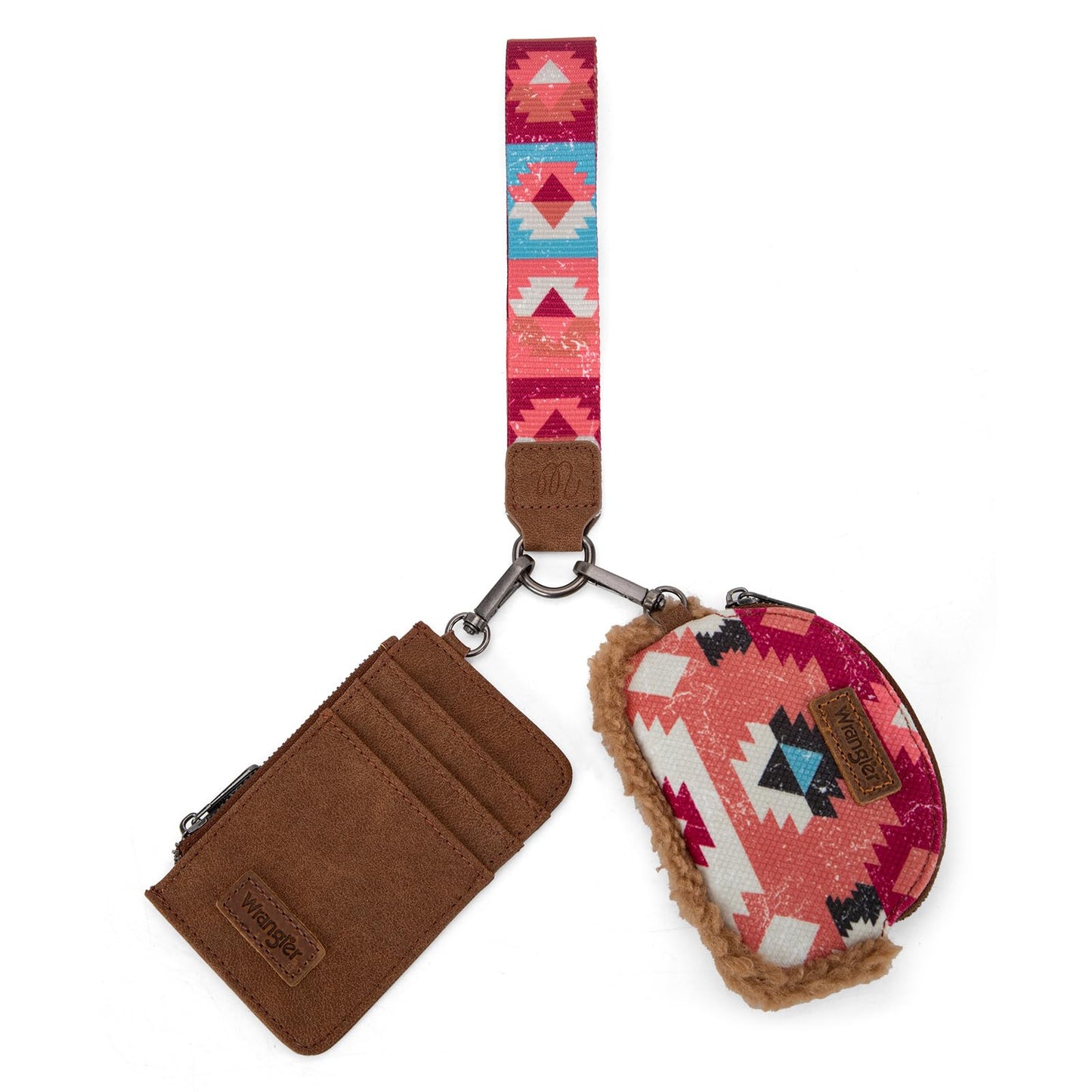 HOTWrangler Western Keychain Wristlet Wallets for Women Retro Dual Pouch Wristlet Credit Card Holder Wallet with Zipper Pocket WG2214-W0051BK