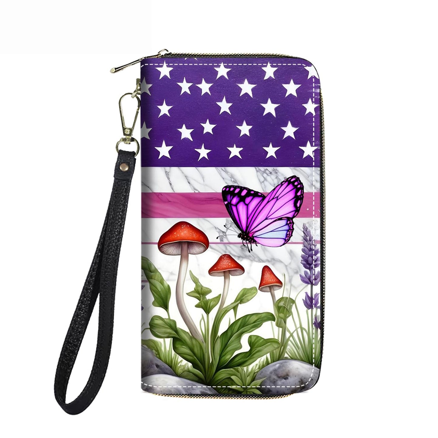 HOTWomen's Large Capacity Wallet PU Leather Double Zipper Clutch Purse Multifunctional Wallet with Removable Wristlet Strap for Smart Phone/Coin/Card/Cash, Floral Quotes Bible Verse Philippians 4-13