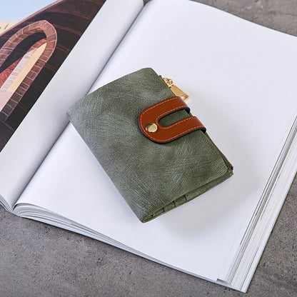 HOTAOXONEL Women's Rfid Small Bifold Leather Wallet Ladies Mini Zipper Coin Purse id card Pocket,Slim Compact Thin