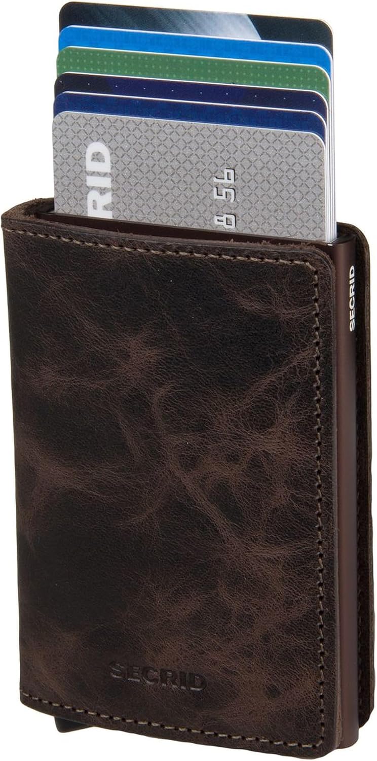 HOTSecrid Slim Wallet Original Leather With Rfid Safe Card Case