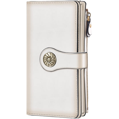 HOTTravelambo Women's Wallet RFID Blocking Trifold Clutch Large Capacity Credit Card Holder Travel Purse
