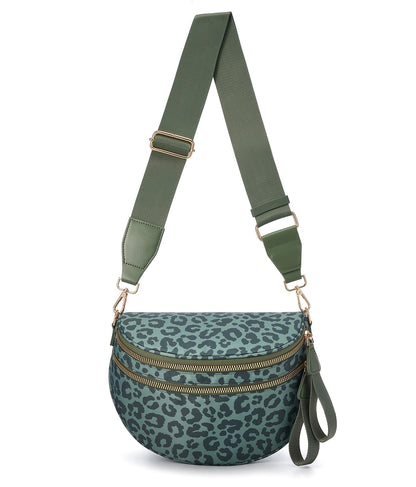 HOTFEIBOON Spacious Nylon Crossbody Bag Bum Bag Handbags Wallets Purses Trendy Shoulder Bag for Women