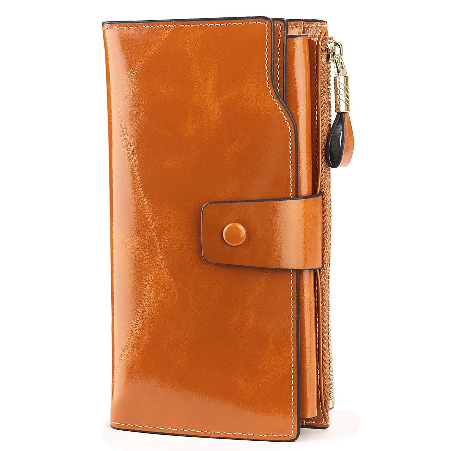 HOTYALUXE Women's Genuine Leather Wallet RFID Blocking Multi Card Holder with Cell Phone Pocket Mothers Day Gifts