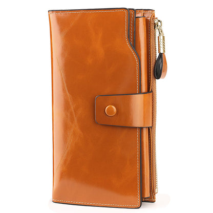 HOTYALUXE Women's Genuine Leather Wallet RFID Blocking Multi Card Holder with Cell Phone Pocket Mothers Day Gifts