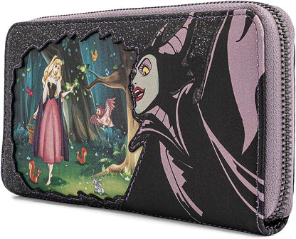 HOTLoungefly Disney Villains Scenes Maleficent Sleeping Beauty Zip Around Wallet
