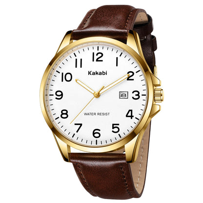 HOTWatch for Men, Fashion Minimalist Wrist Watch Waterproof Quartz Analog Date with Leather Strap