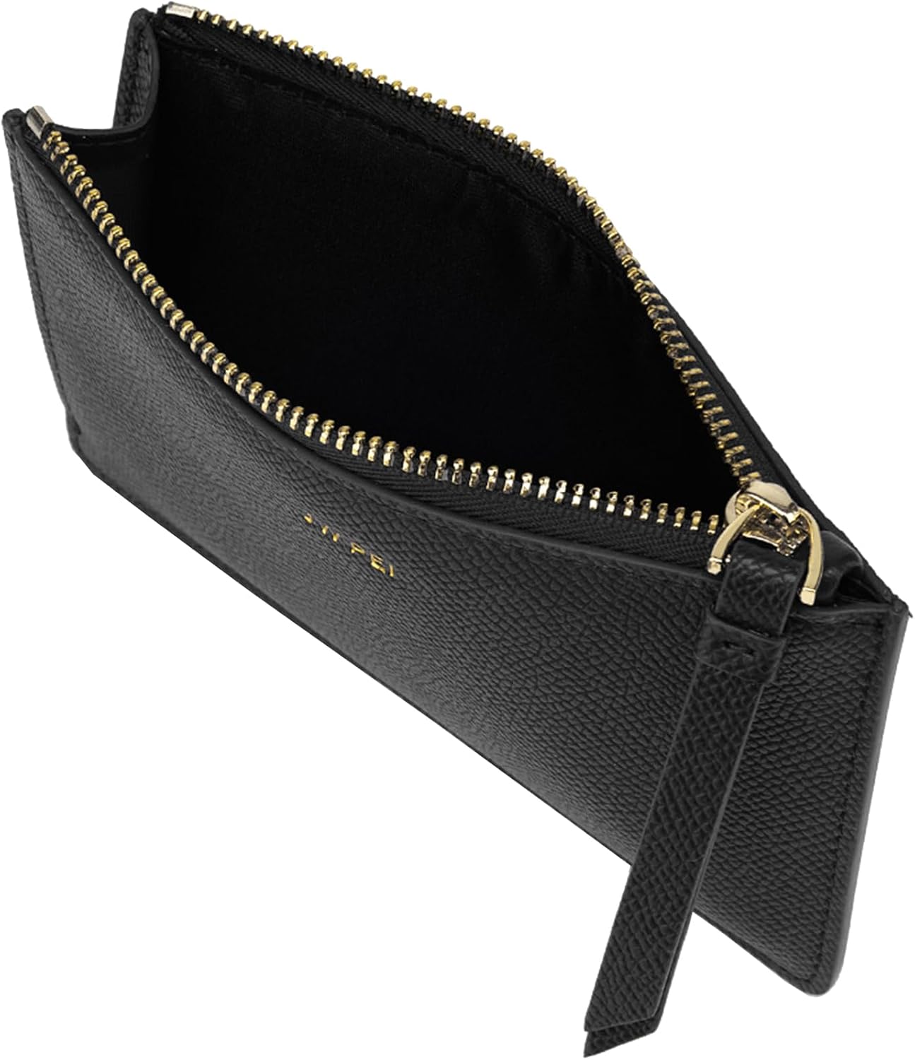 HOTJW PEI Abacus Artificial Crystal Mini Top Handle Bag - Black Quinn Zipped Card Holder- Black Grained