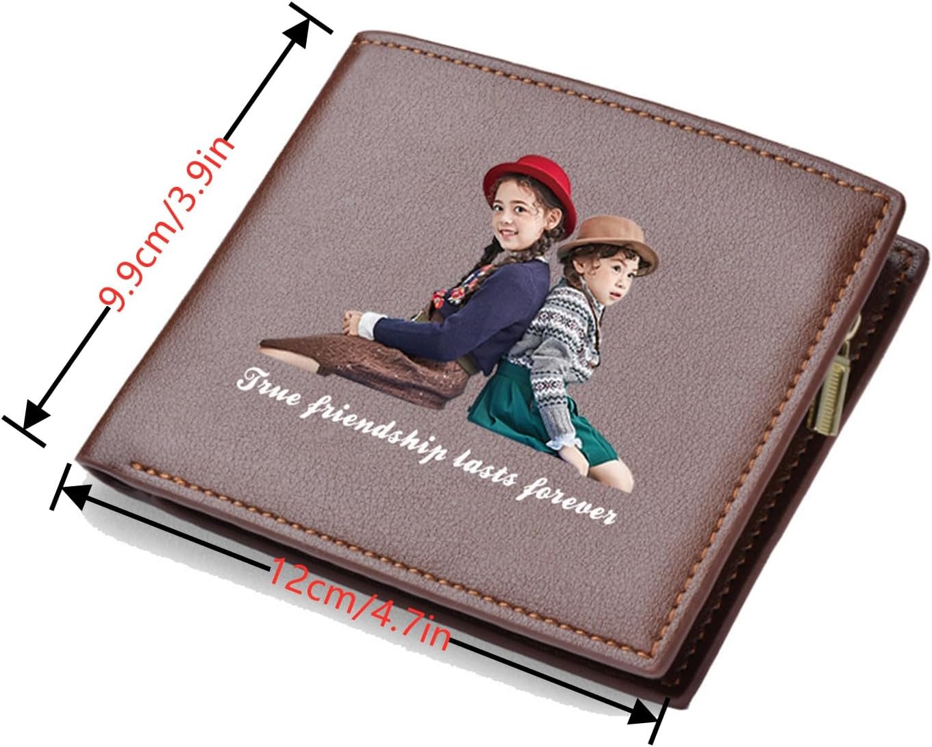 HOTCustom Photo Printing Wallet Personalized Engraved Leather Wallet Valentine's Father's Day Anniversary Gifts for Dad, Husband, Son, Groomsmen, Boyfriend