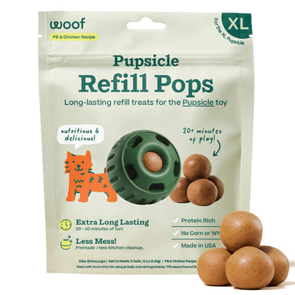 HOTWOOF Pupsicle Chicken Refill Pops, Delicious Long Lasting Dog Treats, Wholesome Ingredients, Pre-Made Large Pupsicle Refills Pops- For Dogs 25 - 75 lbs - 7 count