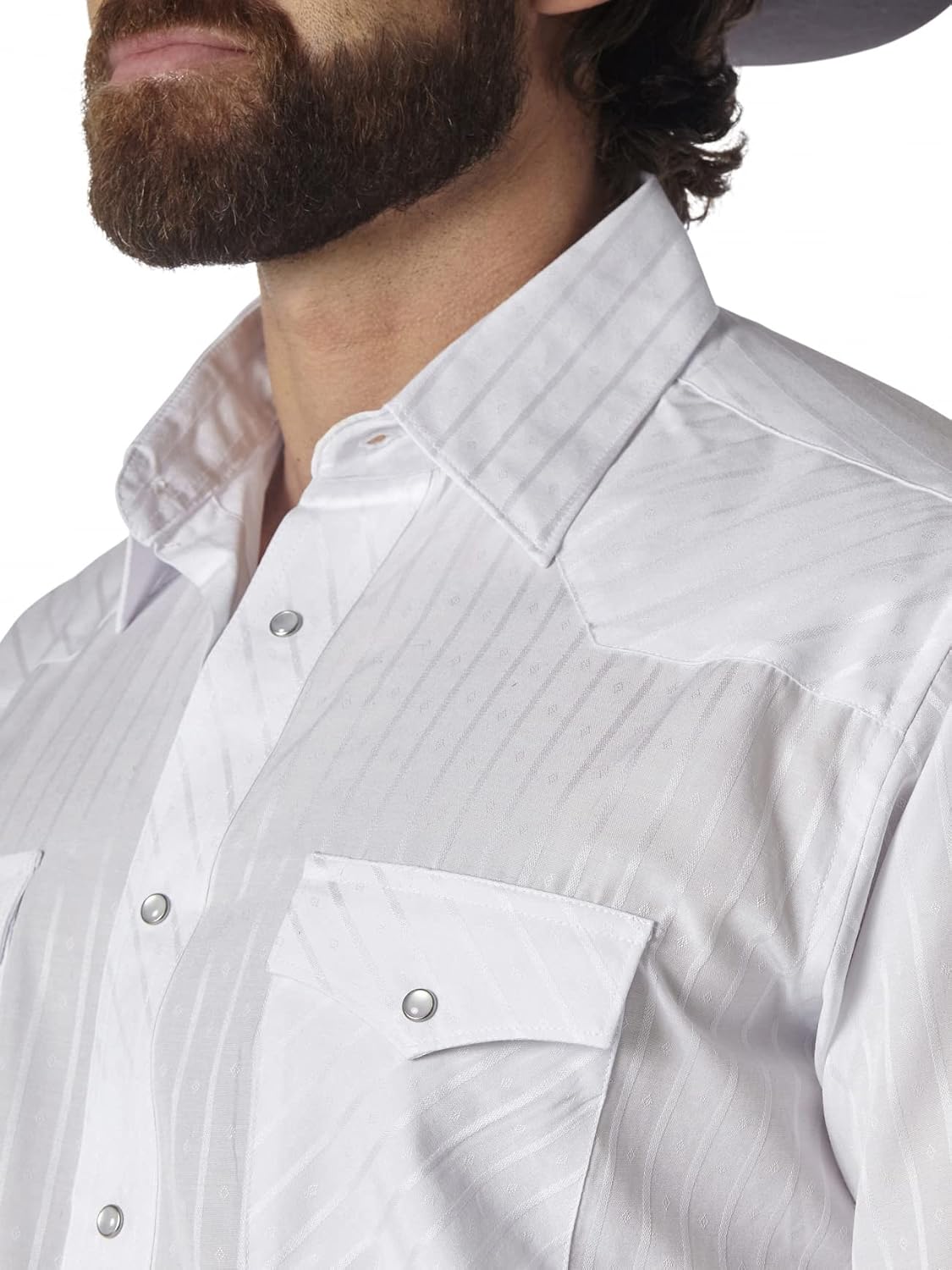 HOTWrangler Men's Sport Western Two Pocket Long Sleeve Snap Shirt