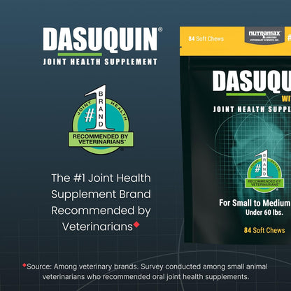 HOTNutramax Dasuquin MSM Joint Supplement, Small/Med Dogs, Soft Chews, 84ct | Glucosamine and Chondroitin, ASU & MSM, Dog Joint Support, For Dogs under 60 lbs, Vet-Recommended, Soft Chews