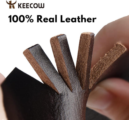 HOTKEECOW Men's 100% Italian Cow Leather Belt Men With Anti-Scratch Buckle,Packed in a Box