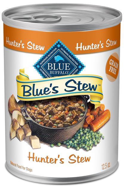 HOTBlue Buffalo Blue’s Stew Variety Pack Hearty Beef & Country Chicken Stew Natural Grain Free Wet Dog Food with Real Meat in Thick Savory Gravy, Natural Ingredients, 12.5-oz Cans (6 Count)