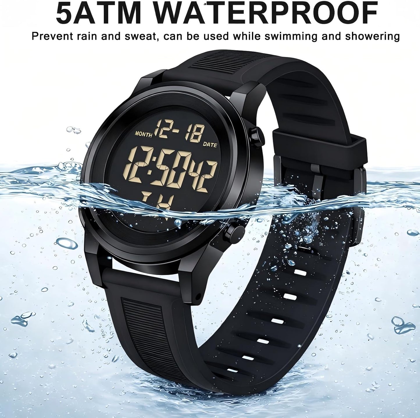 HOTMilitary Silver Waterproof Sports Wrist Watches for Men Digital Tactical Mens Sport Watches Waterproof Military
