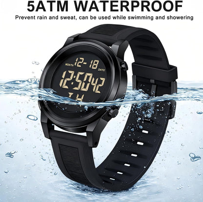 HOTMilitary Silver Waterproof Sports Wrist Watches for Men Digital Tactical Mens Sport Watches Waterproof Military