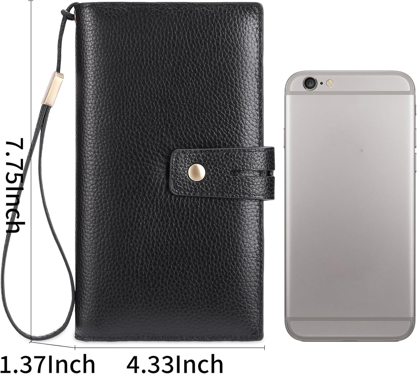 HOTSENDEFN Women's Wallet Large Capacity RFID Blocking Leather Wallets Credit Cards Organizer with Checkbook Holder