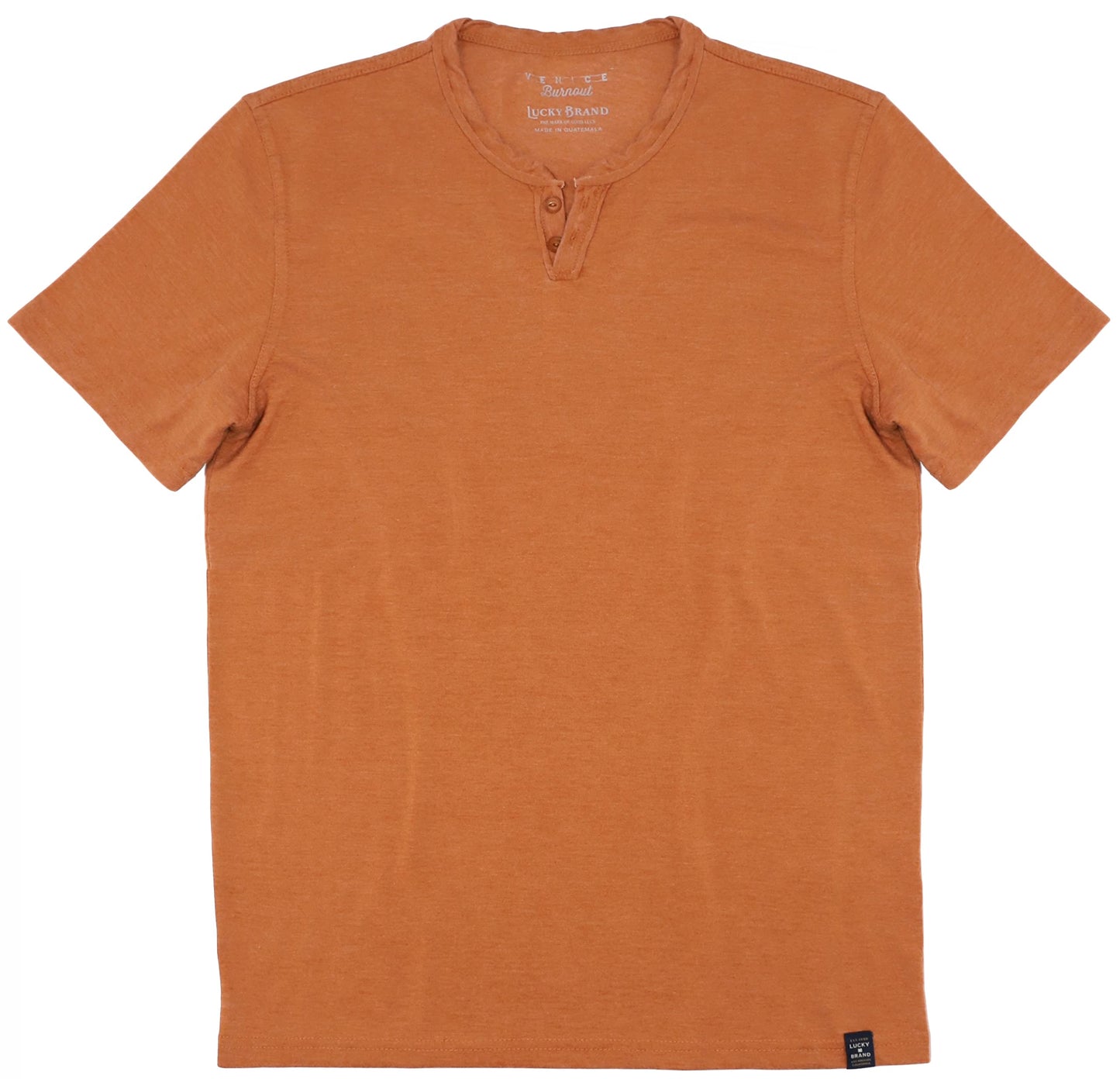 HOTLucky Brand Men's Venice Burnout Notch Neck Tee Shirt