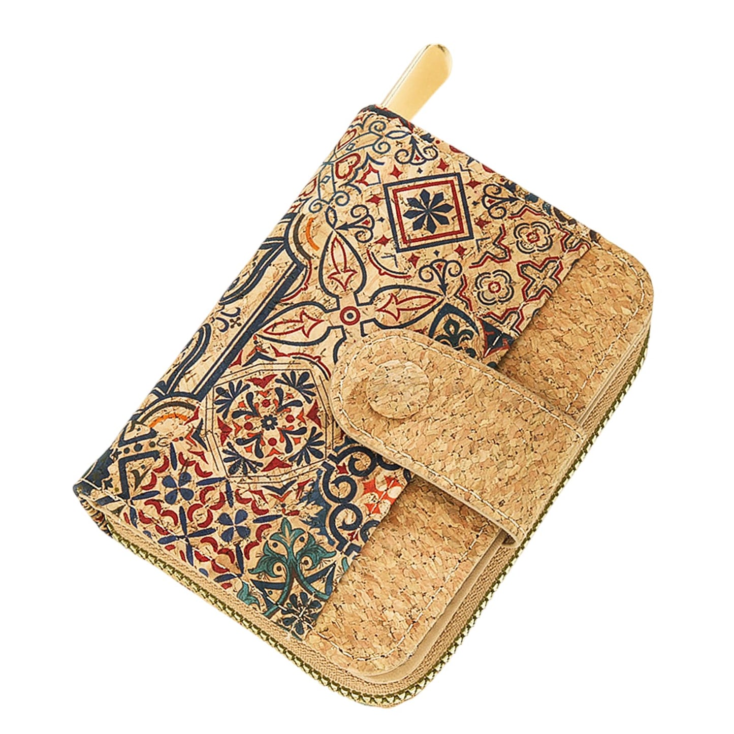 HOTCork Small Wallet for Women, Leather RFID Blocking Leather Purse for Ladies | Bifold Zipper Wallet with Credit Card Holder, ID Window for Female Teen