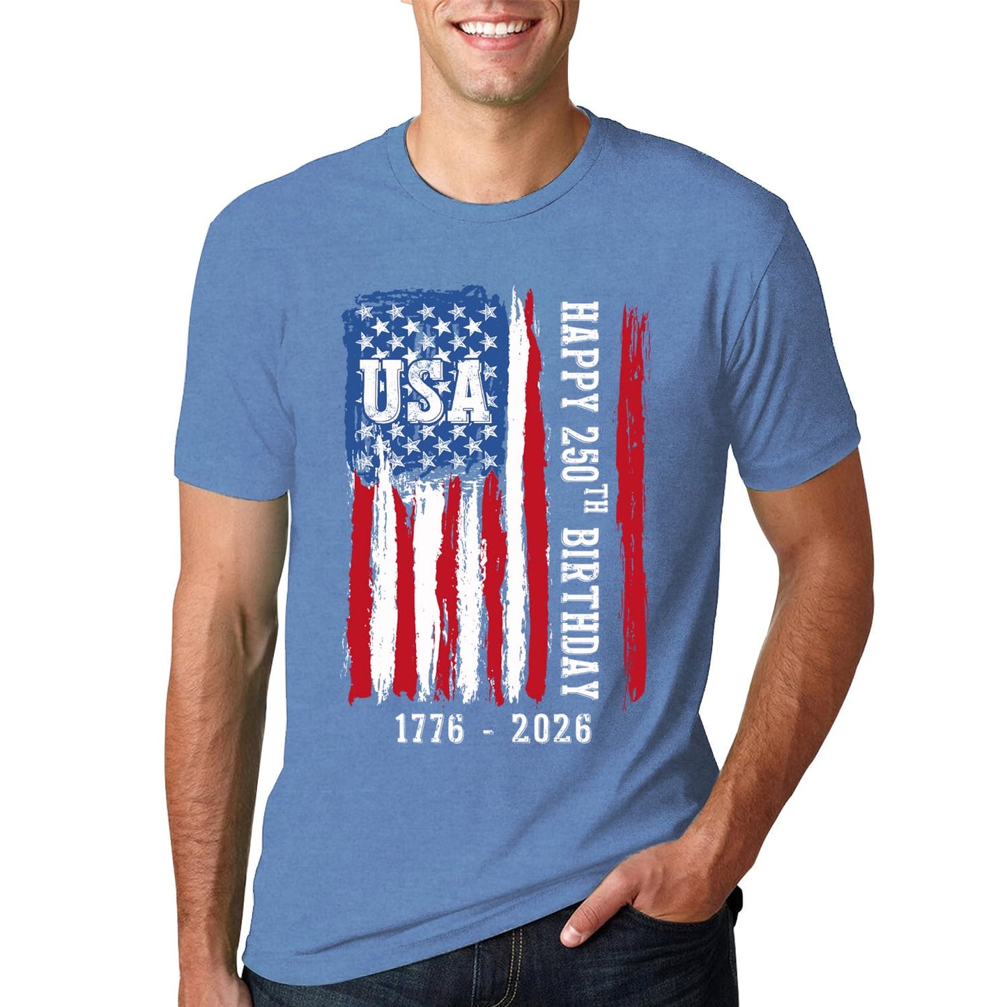 HOTSUWATOIN USA 4th of July Shirts for Men American Flag Short Sleeve Patriotic Independence Day Tee Top