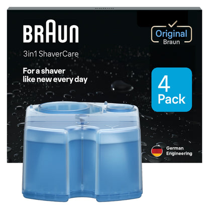HOTBraun Clean & Renew Refill Cartridges CCR, Replacement Shaver Cleaner Liquid Solution for Clean&Charge System, Pack of 4