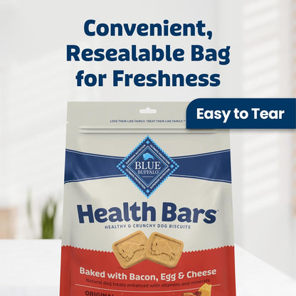 HOTBlue Buffalo Health Bars Dog Biscuits Variety Pack (Bacon Egg Cheese, Apples & Yogurt, Pumpkin & Cinnamon) Healthy Dog Treats with No Artificial Flavors or Preservatives, 16 oz. Each (3 Bags)