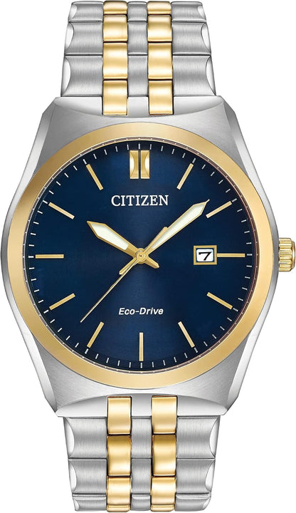 HOTCitizen Men's Classic Corso Eco-Drive Watch, 3-Hand Date, Luminous Hands and Markers