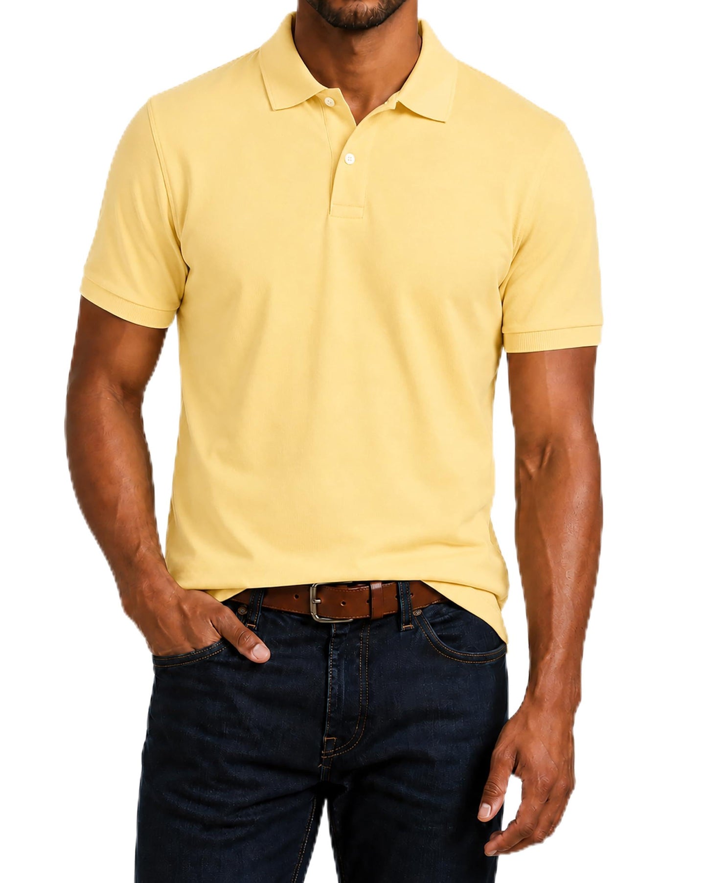 HOTGap Men's Stretch Pique Polo Shirt