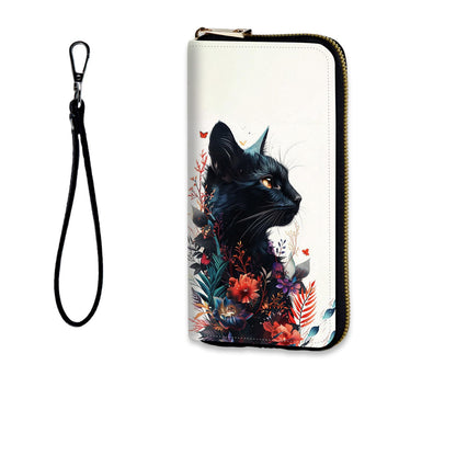 HOTWomens Wallet, RFID Wristlet Wallet for Women, Cute Ladies Purse, Large Credit Card Clutch Purse, Leather Card Holder Wallets with Zipper & Phone Holder,Vintage Books on Bookshelf