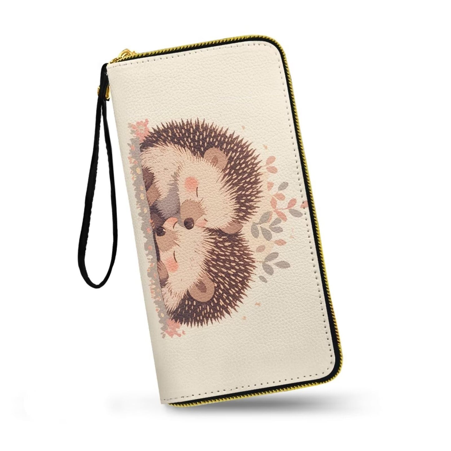 HOTMacaw Bird Lover Print Womens Wallet Leather Zip Around Wallet Tropical Forest Scarlet Macaw Parrot Long PU Leather Card Organizer Clutch with Wristlet