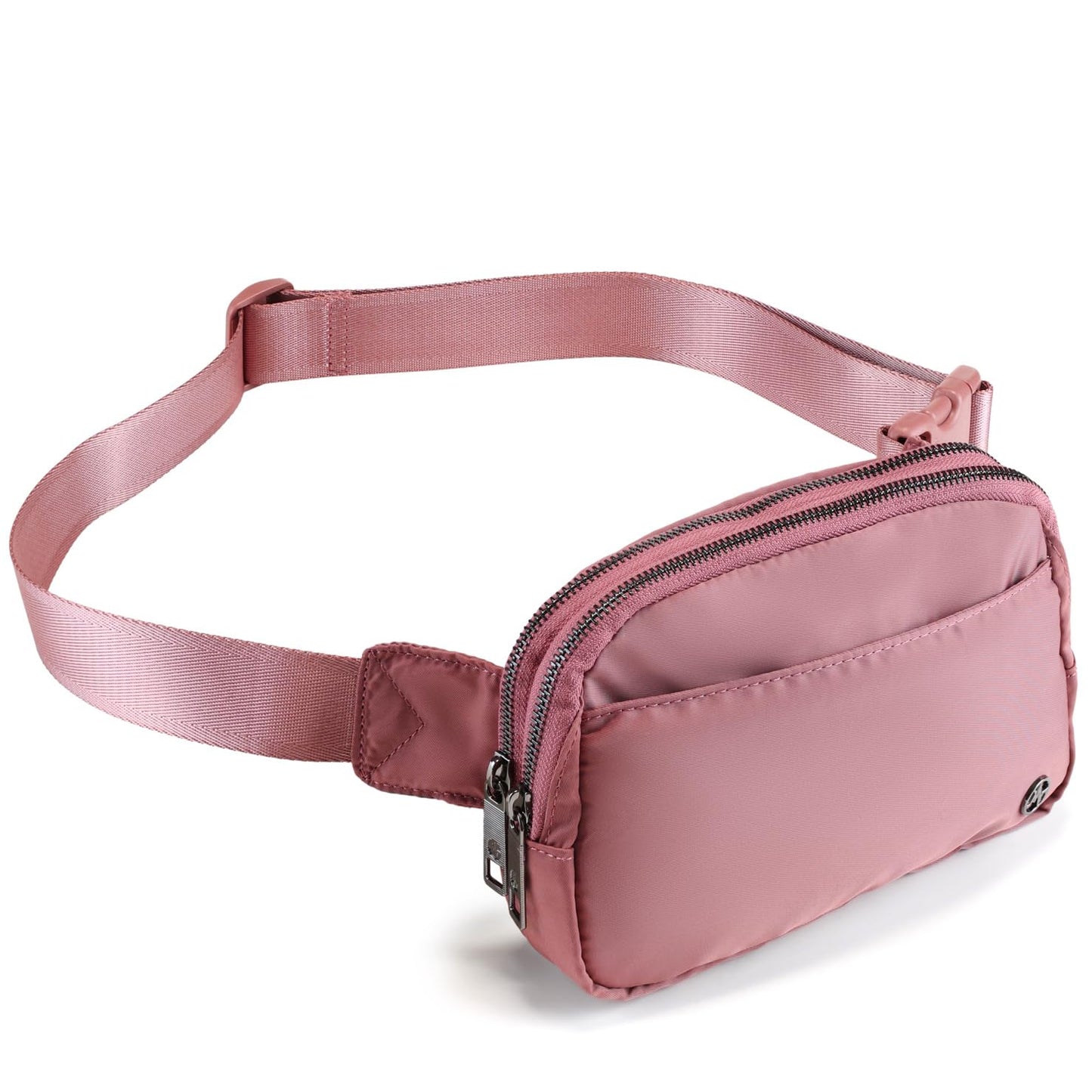 HOTPander Everywhere Belt Bag for Women, 5 Zipper Pockets Nylon Crossbody Fanny Pack Purse (White Opal)