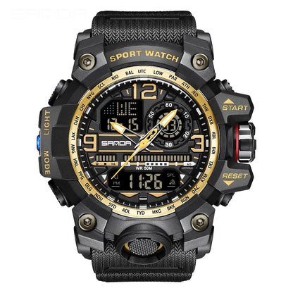 HOTAIMES Mens Watches Sports Outdoor Waterproof Military Watch for Men Tactical Watch Analog Digital Date Alarm Stopwatch Multi-Function Tactics Big Face Wristwatch for Men