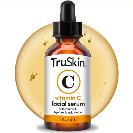 HOTTruSkin Vitamin C Serum for Face - Anti Aging Face Serum with Hyaluronic Acid & Vitamin E - Brightening Formula for Improving Appearance of Dark Spots, Fine Lines & Wrinkles - All Skin Types, 1 fl oz
