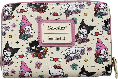 HOTLoungefly Sanrio Hello Kitty and Friends Tattoo Allover Print Zip Around Wallet