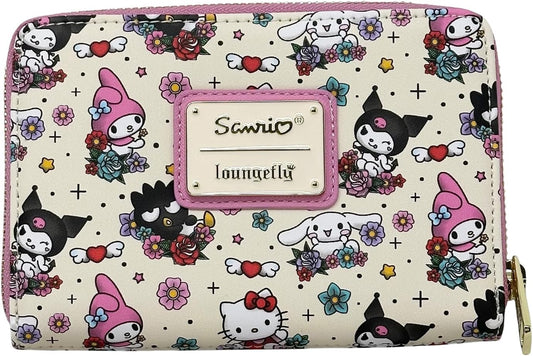 HOTLoungefly Sanrio Hello Kitty and Friends Tattoo Allover Print Zip Around Wallet