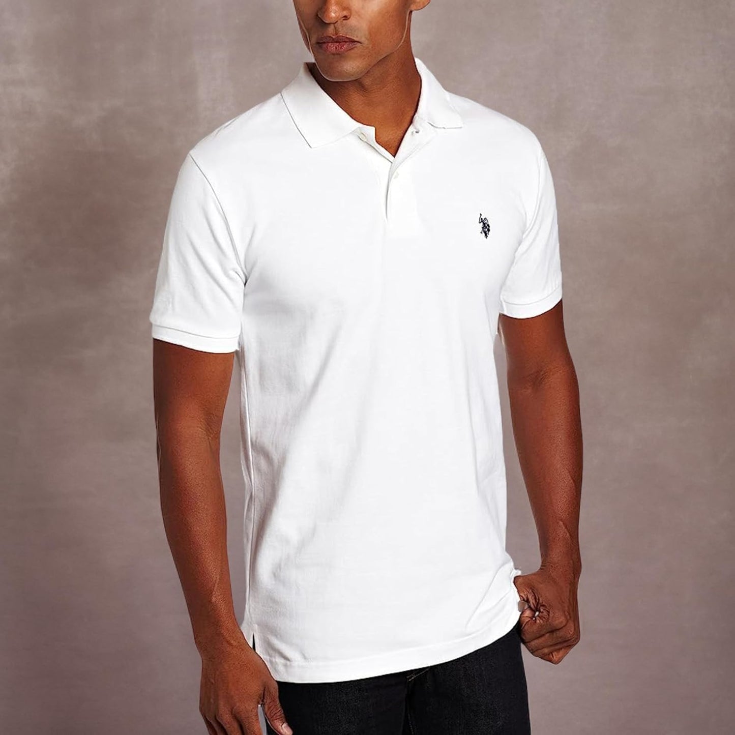 HOTU.S. Polo Assn. Men's Classic Polo Shirt, Two-Button Closure Pique Polo Shirt, Summer Fashion Golf Shirt | Two-Button Closure Pique Polo Shirt, Summer Fashion Golf Shirt