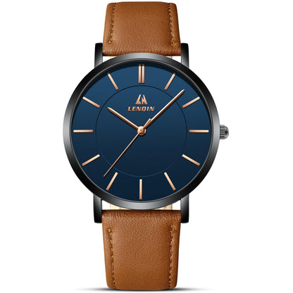 HOTLN LENQIN Mens Watches Waterproof Stainless Steel Watch for Men Analog Quartz Fashion Business Designer Wristwatch