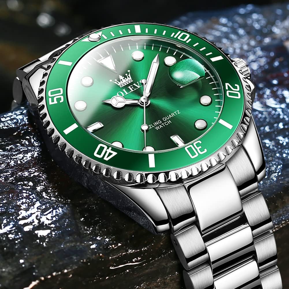 HOTOLEVS Luxury Watches for Men Big Stainless Steel Waterproof Analog Quartz