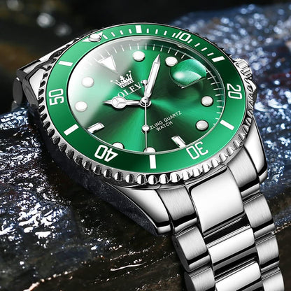 HOTOLEVS Luxury Watches for Men Big Stainless Steel Waterproof Analog Quartz