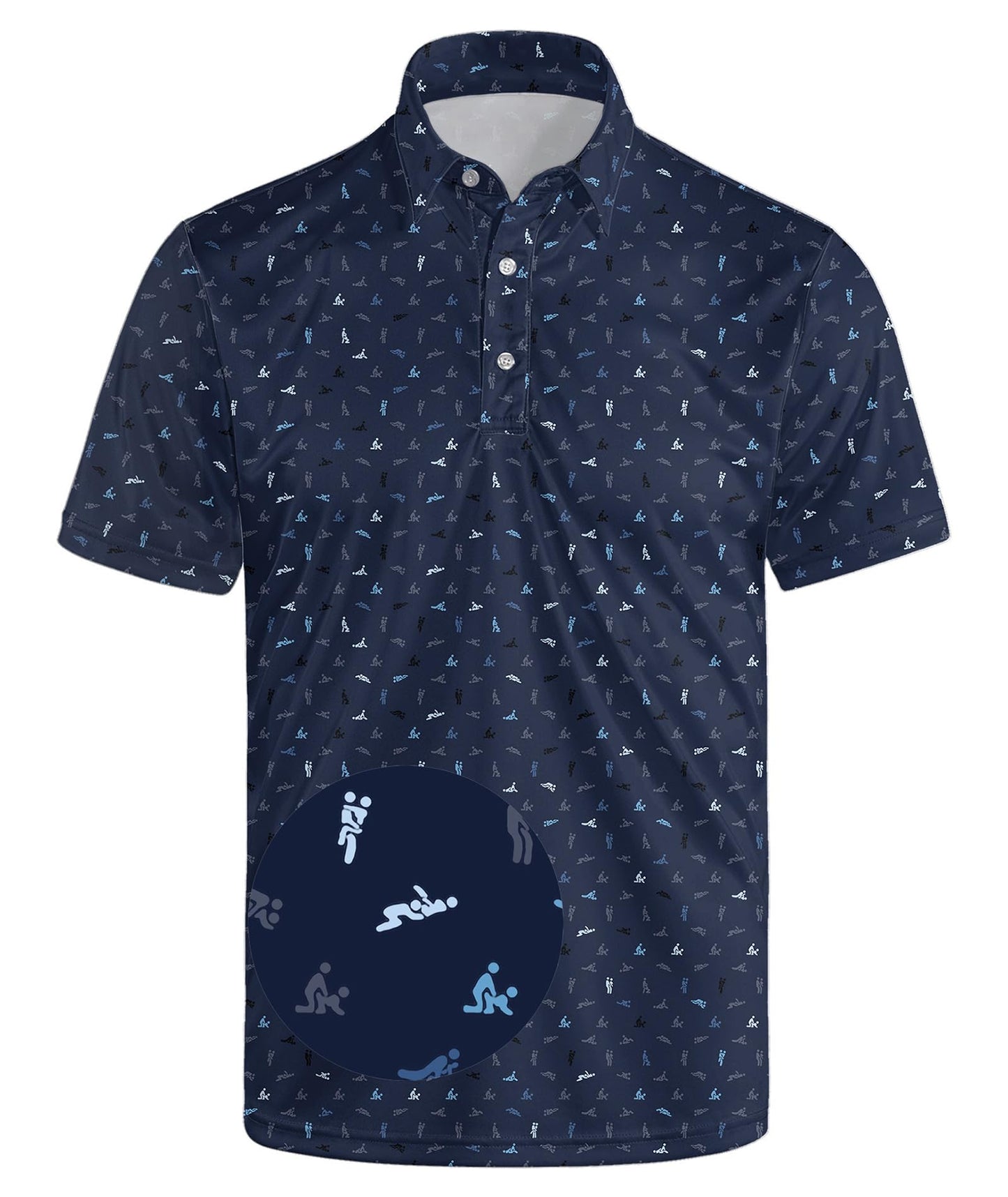 HOTGolf Polos for Men Funny Moisture Wicking Golf Shirts Performance Quick-Dry Polo Shirts Short Sleeve