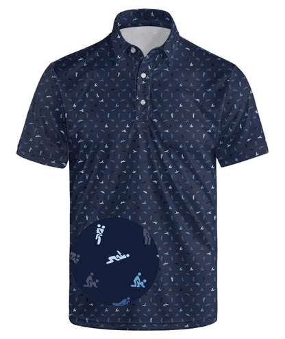 HOTGolf Polos for Men Funny Moisture Wicking Golf Shirts Performance Quick-Dry Polo Shirts Short Sleeve