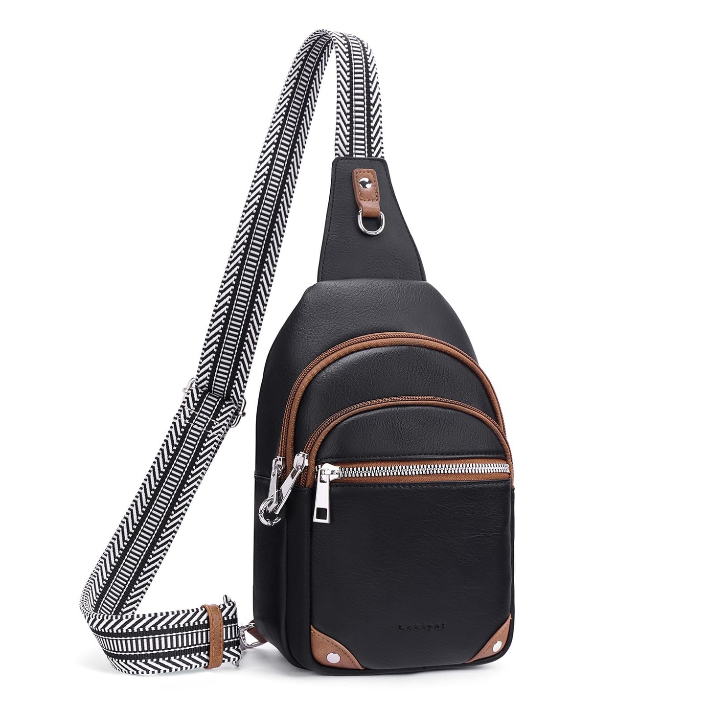 HOTAnti Theft Crossbody Bags for Women Travel Chest Sling Bag Leather RFID Purse Fanny Pack Beige
