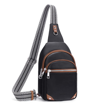 HOTAnti Theft Crossbody Bags for Women Travel Chest Sling Bag Leather RFID Purse Fanny Pack Beige