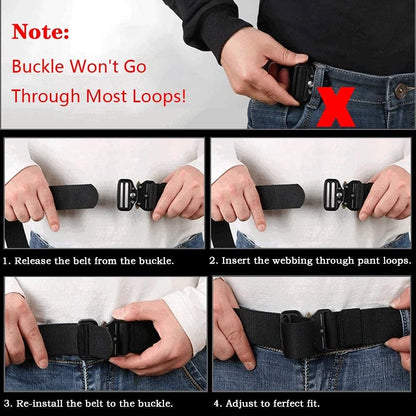 HOTMOZETO Tactical Belts for Men Military Style Work Hiking Riggers Web Gun Belt with Heavy Duty Quick Release Metal Buckle