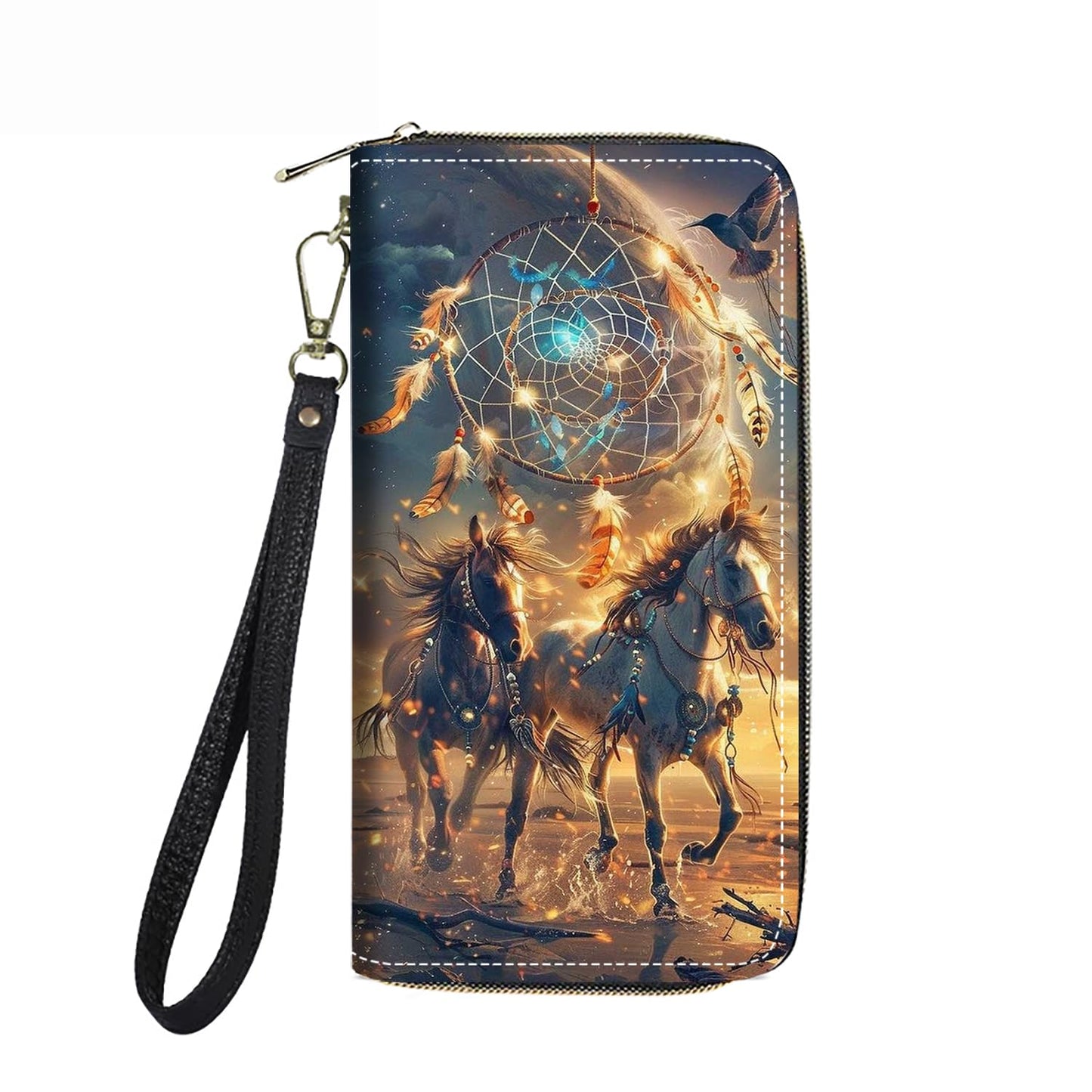 HOTWomen's Large Capacity Wallet PU Leather Double Zipper Clutch Purse Multifunctional Wallet with Removable Wristlet Strap for Smart Phone/Coin/Card/Cash, Floral Quotes Bible Verse Philippians 4-13