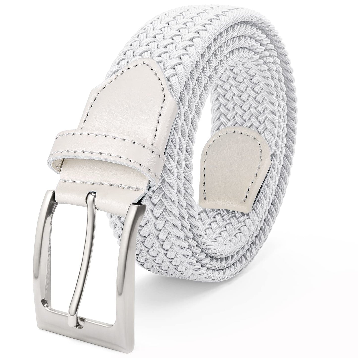 HOTFAIRWIN Men's Golf Belt, Stretch Braided Elastic Woven Casual Jeans Belts 1 3/8" Nylon Web Work Belts for Men