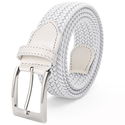 HOTFAIRWIN Men's Golf Belt, Stretch Braided Elastic Woven Casual Jeans Belts 1 3/8" Nylon Web Work Belts for Men